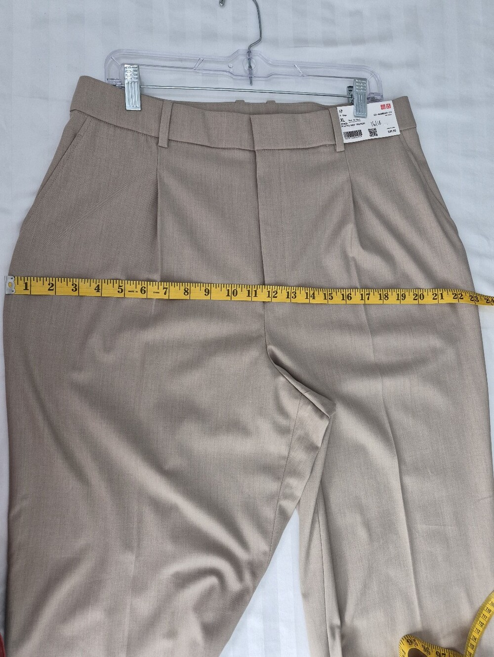 XL Uniqlo Womens Beige Pleated Wide Trousers - Picture 9 of 13
